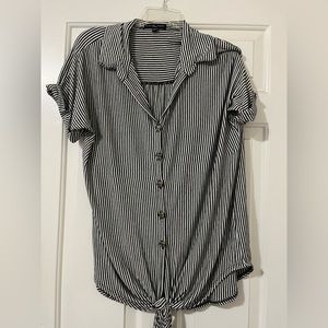 Women’s black and white striped blouse
